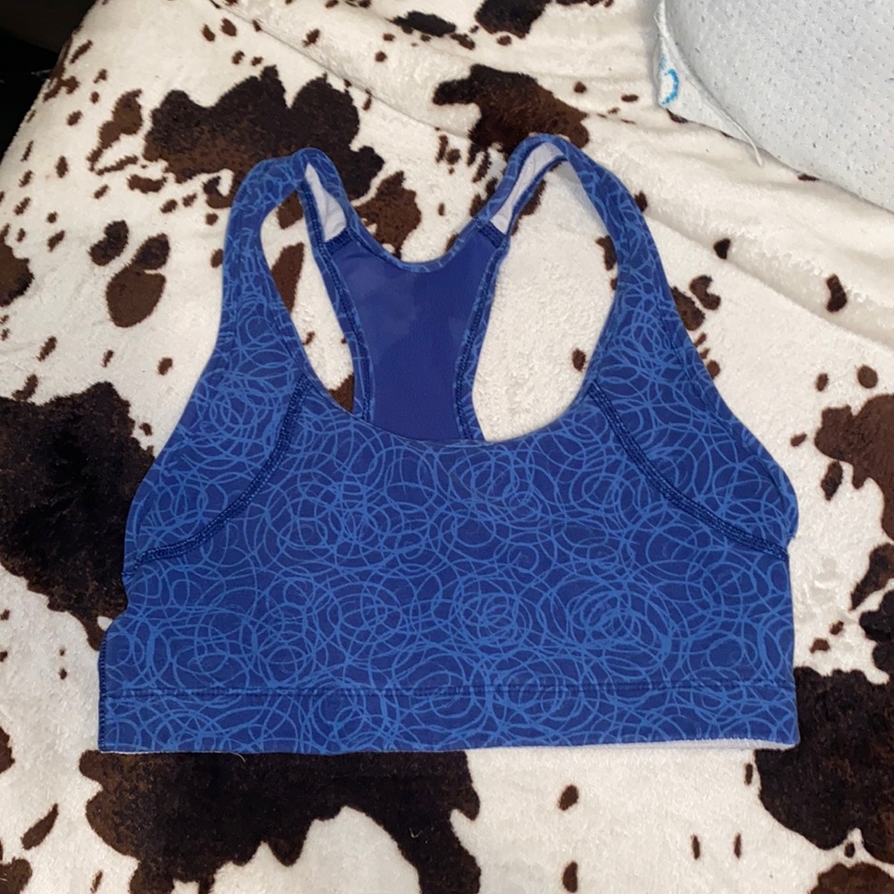 blue sports bra